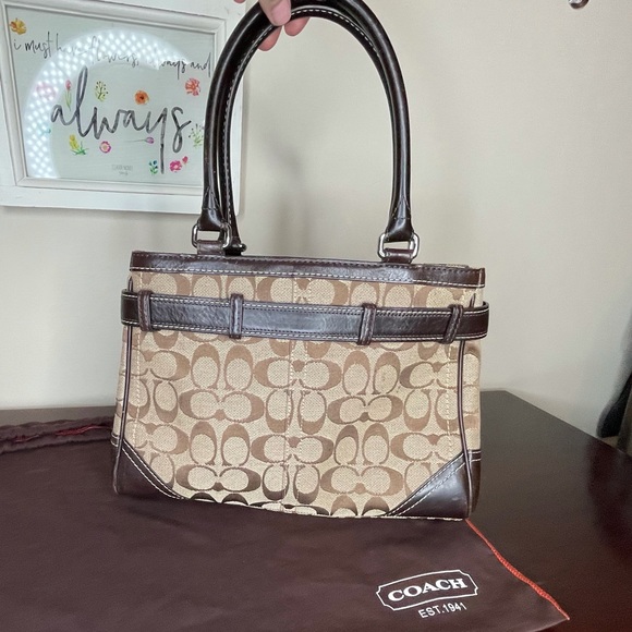 Authentic COACH Signature Demi Khaki Brown ✋🏻👜 - Picture 5 of 11